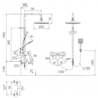 Sen tắm nóng lạnh Inax BFV-50S