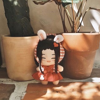 [OUTFIT DOLL 10CM] Đầm caro yếm đỏ