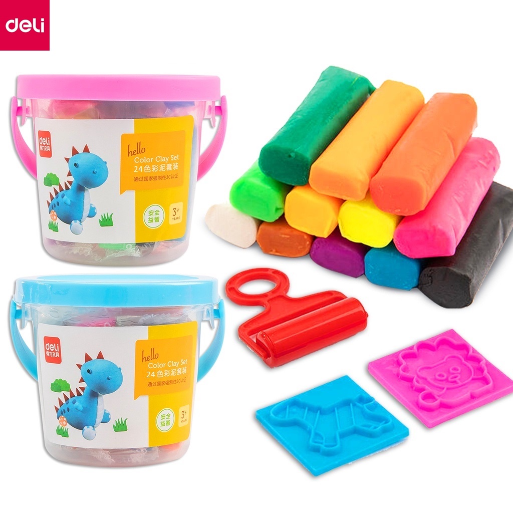 Đất nặn 24 màu + 7 khuân - Deli 7031