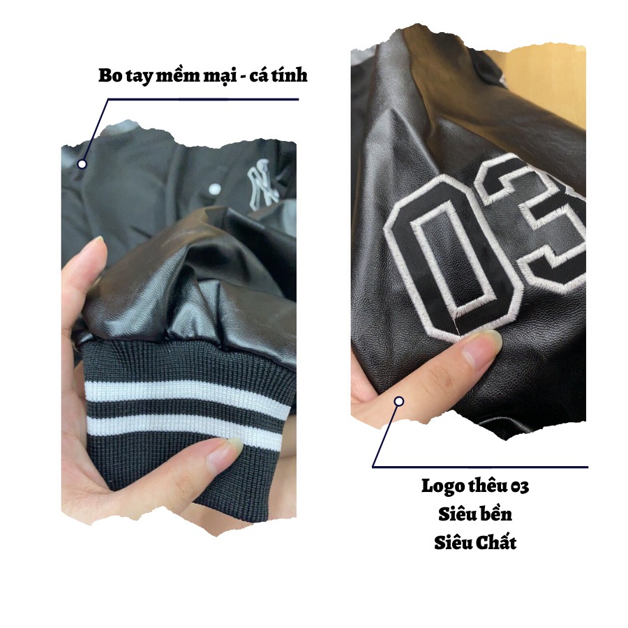 ÁO BOMBER NỮ KAKI PHỐI TAY DA NY CỰC CHẤT - KHOÁC BOMBER NỈ PHỐI DA NY | BigBuy360 - bigbuy360.vn