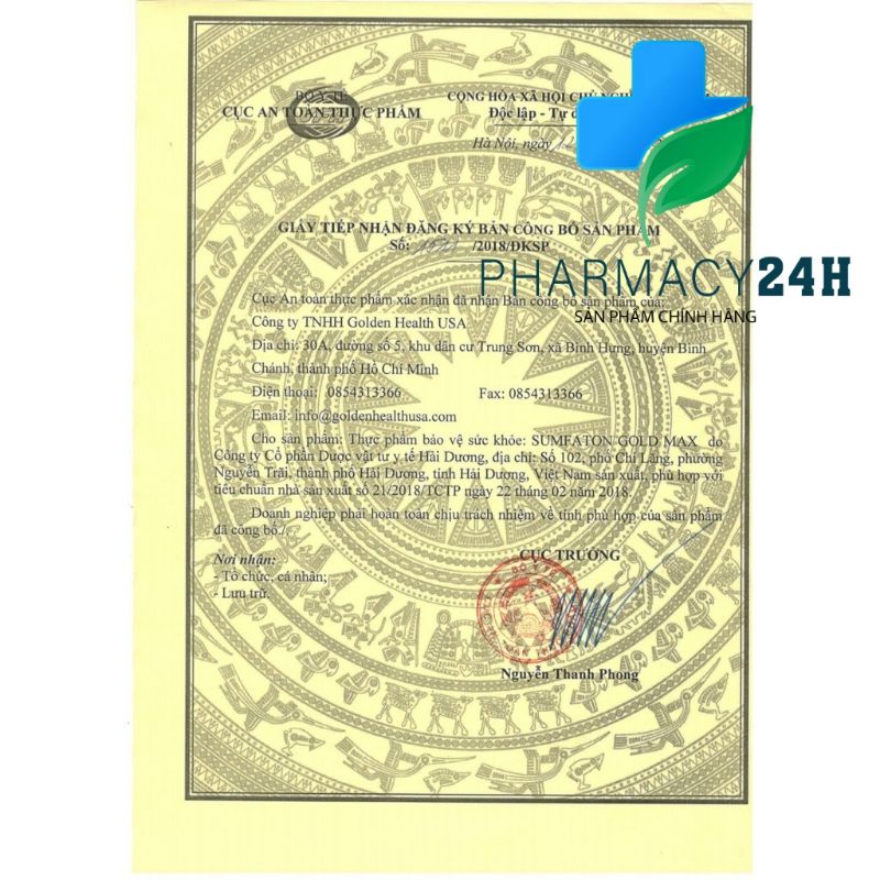 SUMFATON GOLD MAX  giảm đau mỏi lưng, vai gáy, khớp gối