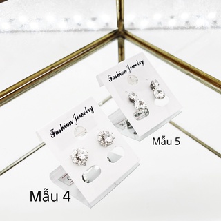 Bông tai thiết kế đính đá thời trang nữ