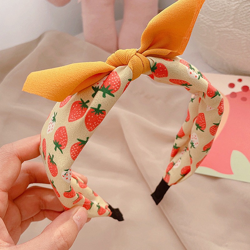 Băng Đô In Họa Tiết Trái Cây Màu Sắc Xinh Xắn Cho Bé