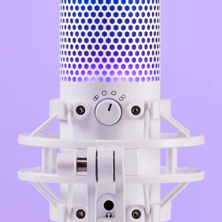 Microphone thu âm HyperX QuadCast S Trắng - Led RGB