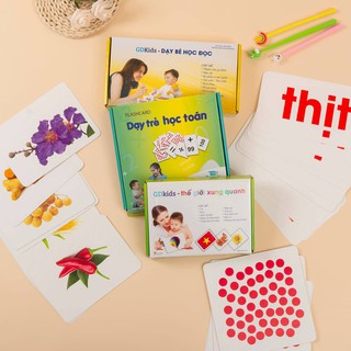 Thẻ Học Cho Bé Thông Minh Chuẩn Glenn Doman, Combo Toán Tiếng Việt Thế Giới Xung Quanh