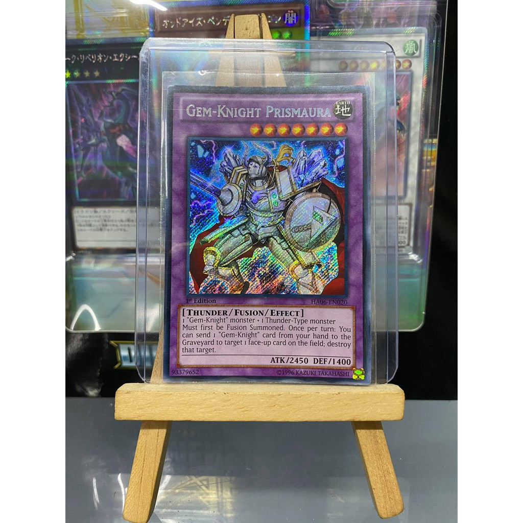 [ Dưa Hấu Yugioh ] Lá bài thẻ bài Gem Knight Prismaura - Secret Rare - Tặng bọc bài nhựa bảo quản