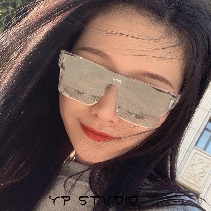 Kính râm nam và nữ Hàn Quốc Gọng kính trong suốt Retro INS Trend Square Sunglasses UV400