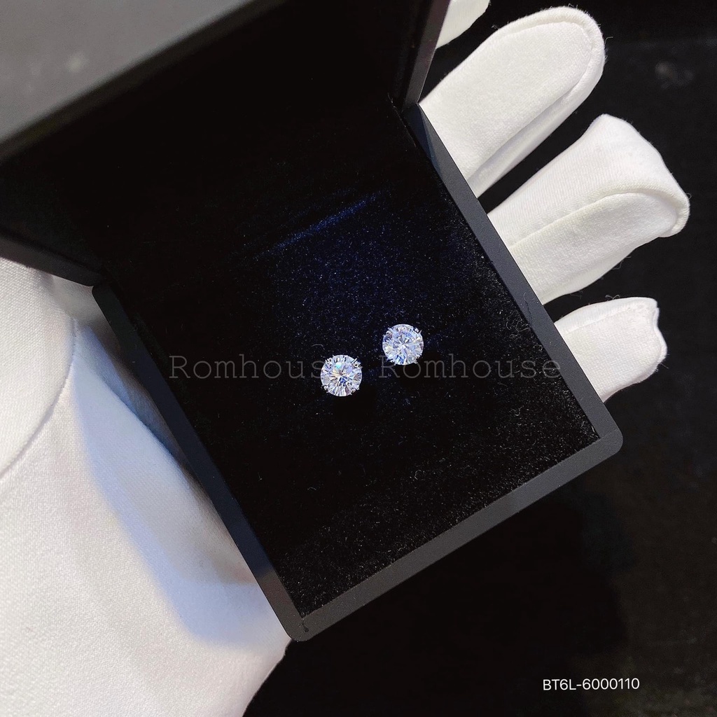 Bông tai nữ đính hột xoàn cao cấp cực sáng 6.3 ly và 7.2 ly cực sang chảnh