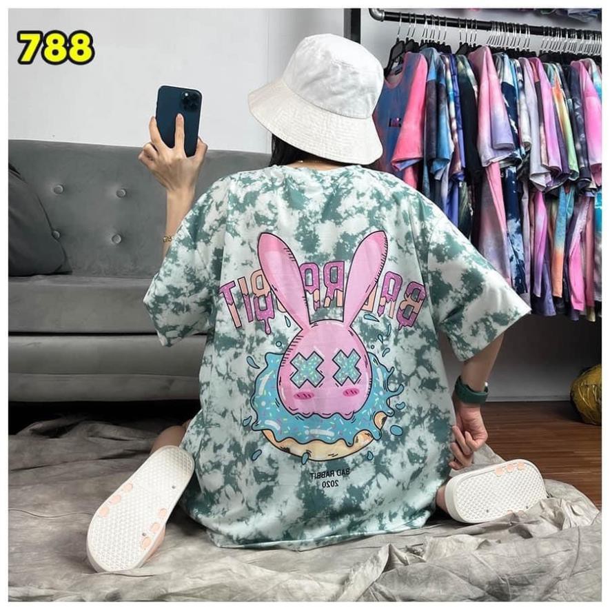 Áo Thun Loang - Áo Phông Loang Nam Nữ Tay Lỡ Unisex - Hot Trend Hàng Cao Cấp Loại 1, Vải Thun Lạnh 4C Đầu Thỏ Rabbit