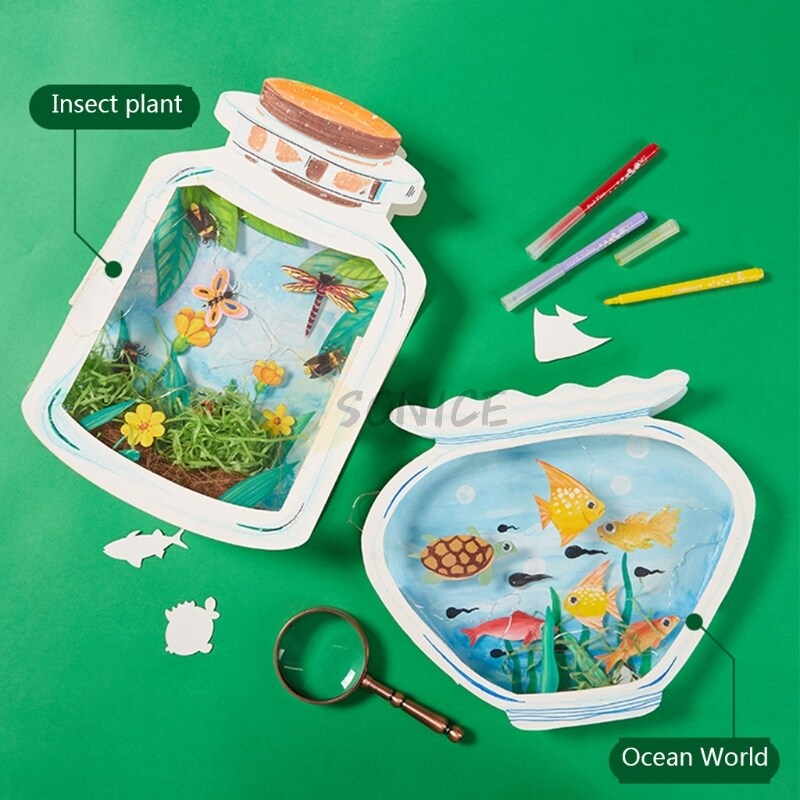 Bộ Đồ Chơi Tô Màu Hình Bình Nước DIY Kèm Đèn Dành Cho Trẻ Em