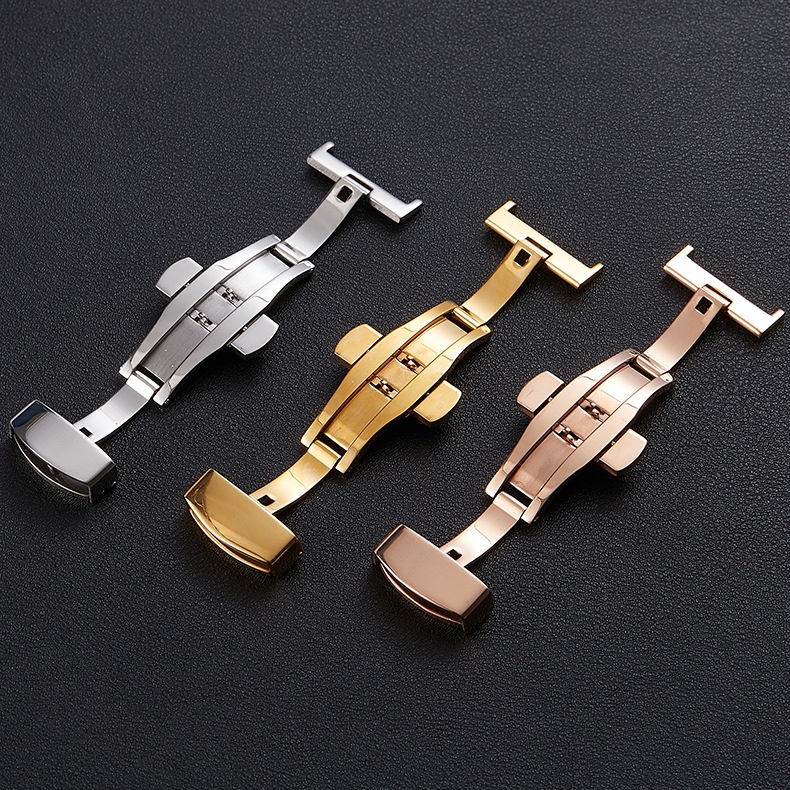 Nút Bấm Đồng Hồ Bằng Thép Không Gỉ 16 18 20 22mm 12mm