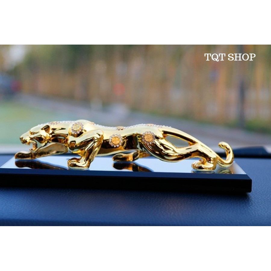 Tượng Hổ Đính Mạ Vàng Đá Trang Trí Taplo ô tô | BigBuy360 - bigbuy360.vn