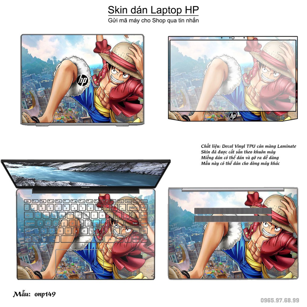 Skin dán Laptop HP in hình One Piece _nhiều mẫu 18 (inbox mã máy cho Shop)