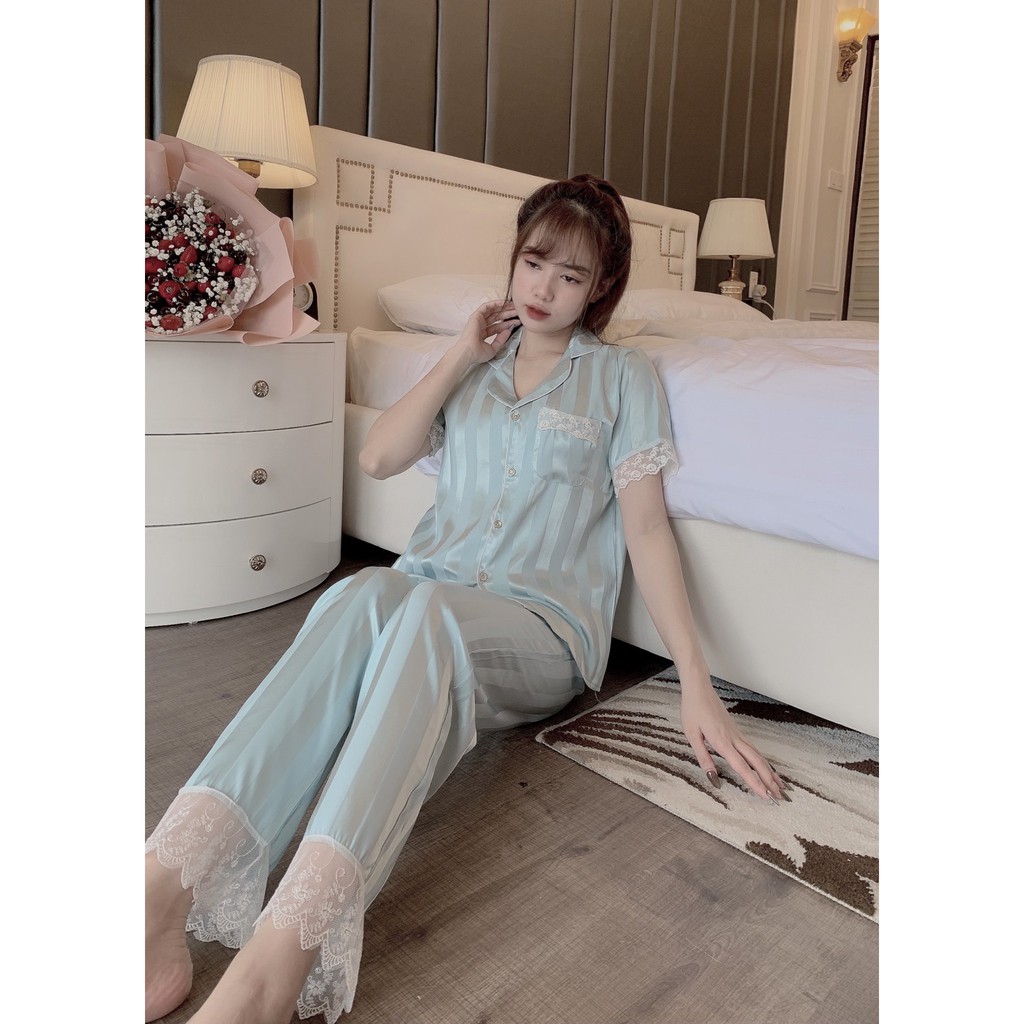 [Siêu Hot] Bộ đồ Pijama lụa💖Bộ lụa thiết kế Họa tiết - chất liệu mát lịm[HÀNG ĐẸP CHUẨN] [ẢNH THẬT +VIDEO]