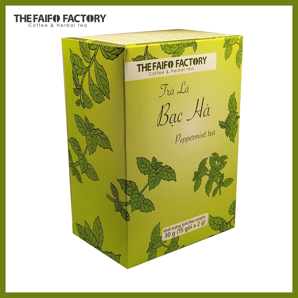 Trà bạc hà Faifo Factory - trà thảo mộc thiên nhiên Hộp giấy túi lọc (15 túi x 2g)