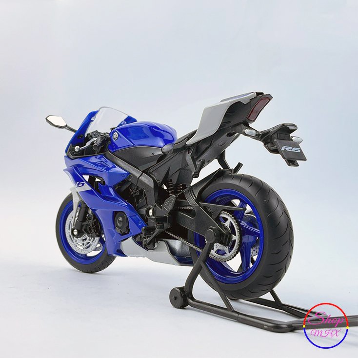 Xe mô hình mô tô YAMAHA YZF-R6 TẶNG KÈM BIỂN SỐ tỉ lệ 1:12 hãng Welly