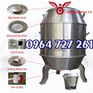 Lu quay vịt gà bằng than dạng chân cong phi 80 cm tặng kèm bếp than và móc treo