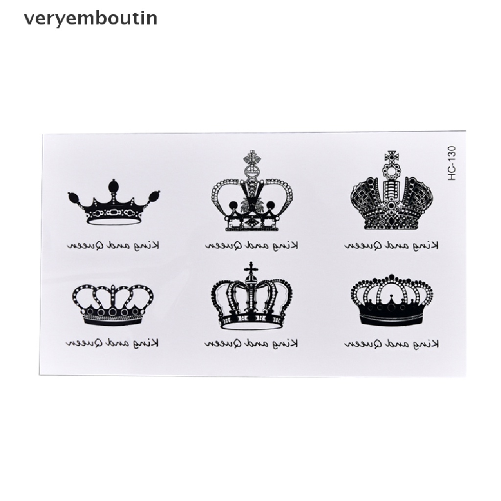 Hình Xăm Dán Tạm Thời Hình Vương Miện Chống Nước Dùng Một Lần Cho Nữ