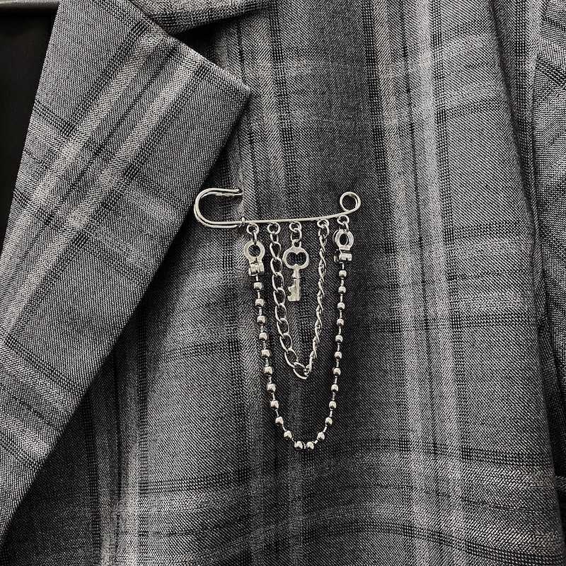 [Free Shipping] Trâm Cài Áo Kim Loại Cá Tính 221112Phụ Kiện Trang Trí Mắt Xích Xinh Xắn Chất Lượng