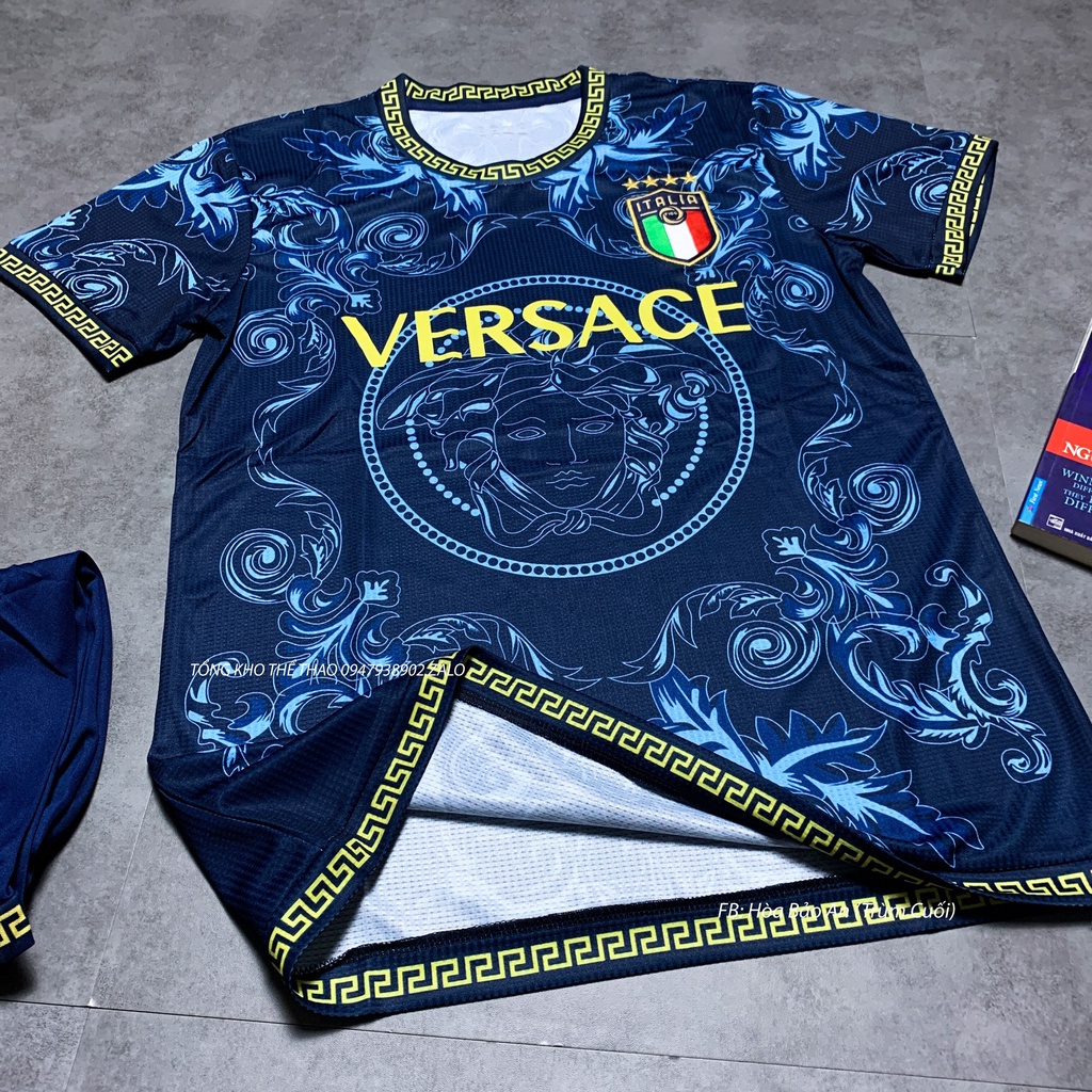 Set Bộ Quần Áo Bóng Đá Đội Tuyển Ý Xanh Đen Sân Nhà 2022-2023 Vải Thái Cao Cấp- Áo Tuyển ý 2023