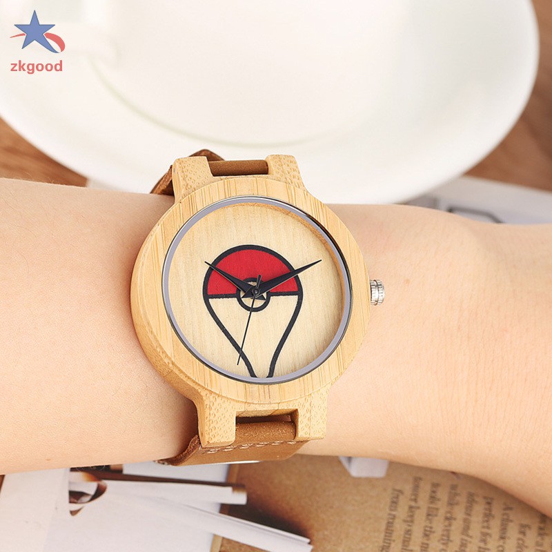 Đồng Hồ Quartz Mặt Tròn Trang Trí Hình Pokemon