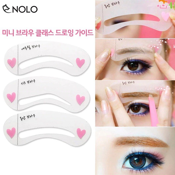 Combo 2 Bộ Khuôn Vẽ Chân Mày DIY Eyebrow Template Gồm 3 Miếng Cho 3 Kiểu