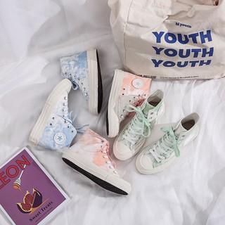 Giày Cổ Cao Ulzzang CV Loang Màu Full box