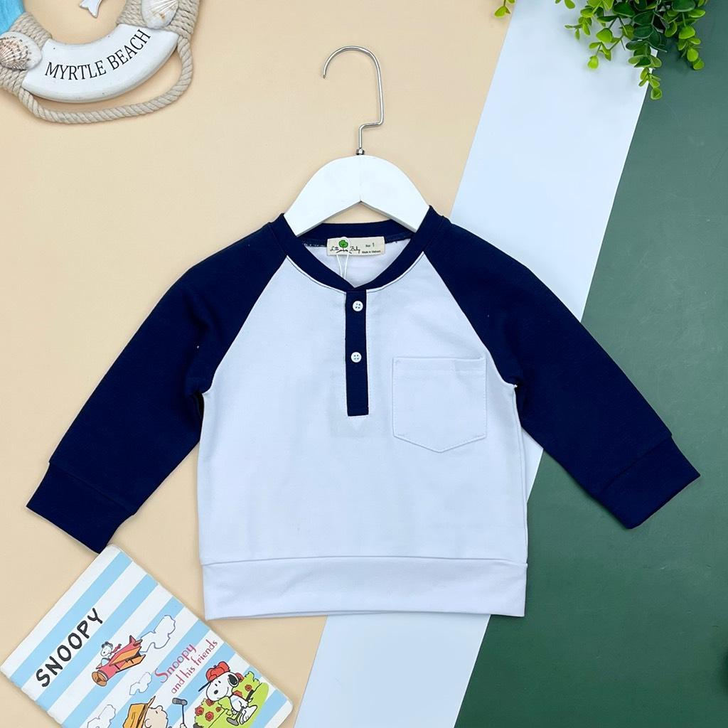 Áo bé trai phối tay cổ trụ LITIBABY 7/12T
