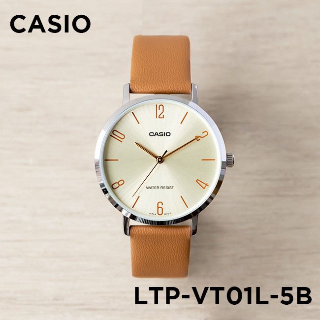 Đồng hồ nữ dây da Casio chính hãng Anh Khuê LTP-VT01L-5BUDF (34mm)