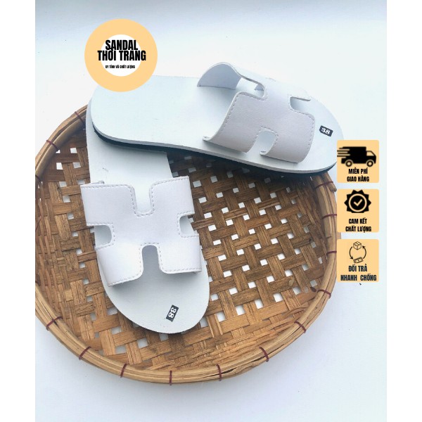 Dép sandal chữ H thời trang giá rẻ Nam/nữ full đen