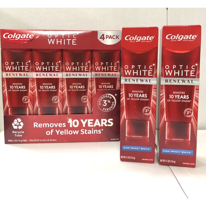 Kem đánh răng trắng răng Colgate Optic White Renewal của Mỹ