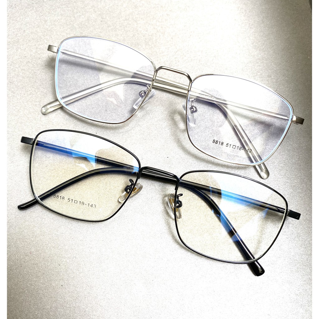 Gọng kính vuông kim loại mảnh nhẹ cao cấp E8818 dành cho nam và nữ | BigBuy360 - bigbuy360.vn