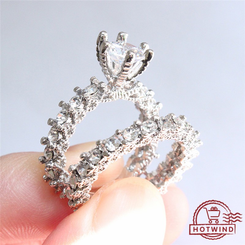 Nhẫn mạ bạc đính đá sang trọng cho nữ