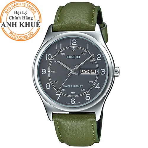 Đồng hồ nam dây da chính hãng Casio Anh Khuê MTP-V006L-3BUDF