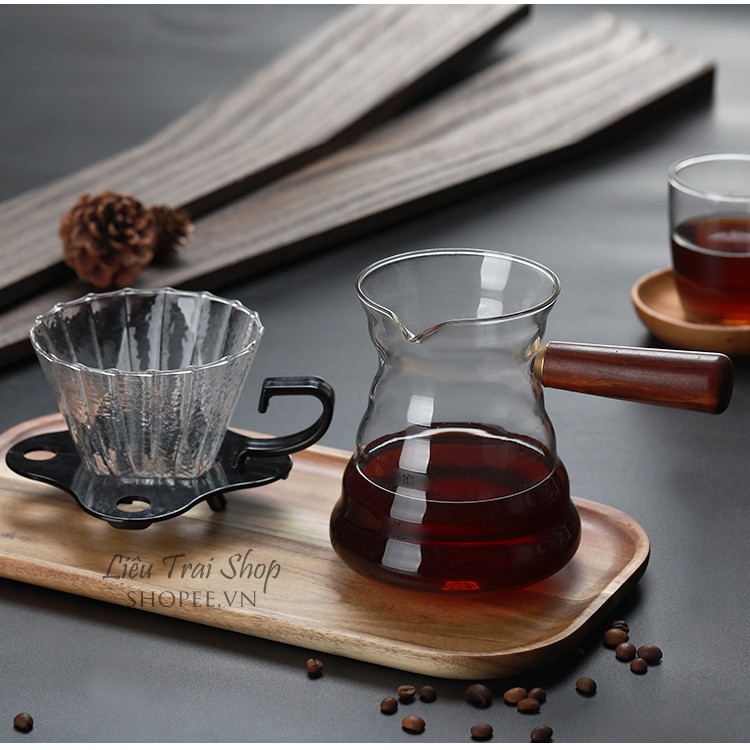 Phễu kalita thủy tinh lọc cà phê phễu drip cafe pour over pha cà phê giấy lọc