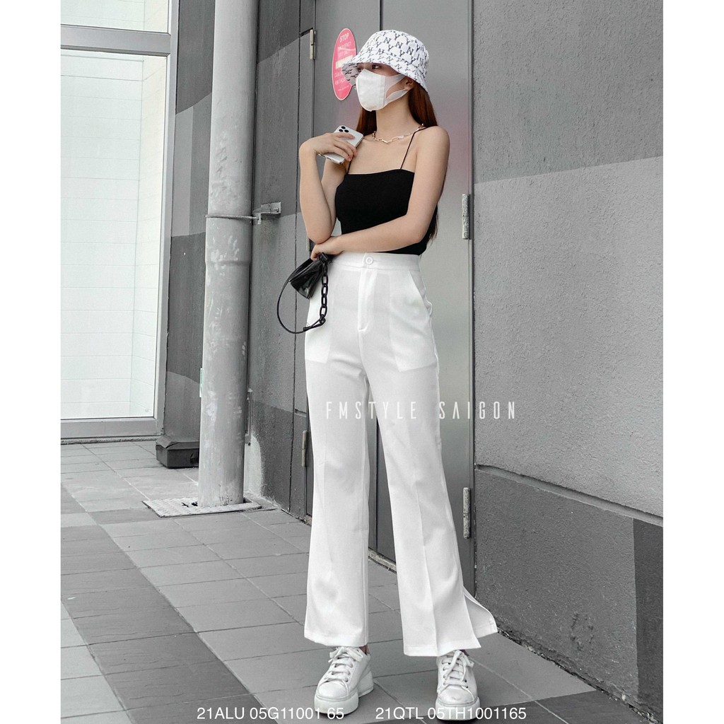 [Mã SKAMCLU7 giảm 10% tối đa 50K đơn 0Đ] Quần tây loe trơn xẻ lai 09145 ulzzang Fmstyle Saigon 21QTL05TH1001