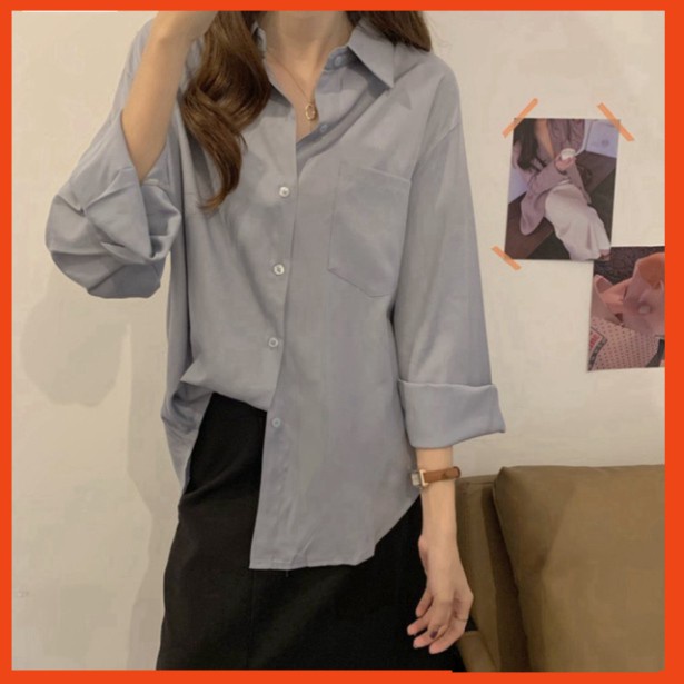 Áo sơ mi cổ polo dài tay dáng rộng thời trang Hàn Quốc loại 1 loại 1 aosominuhot | BigBuy360 - bigbuy360.vn