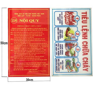 bảng nội quy tiêu lệnh mica