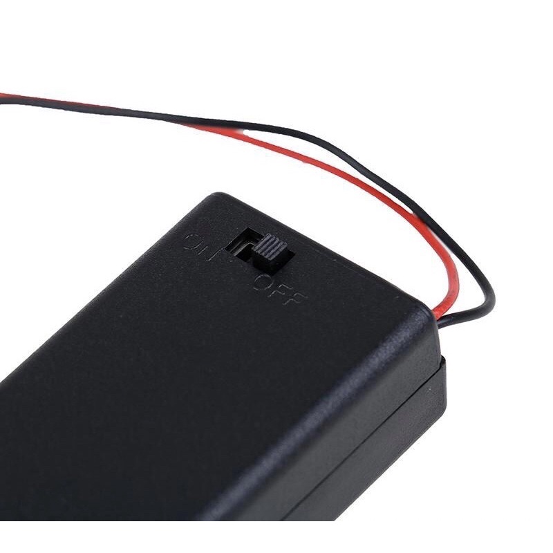 Hộp đựng pin AA có nắp và công tắc