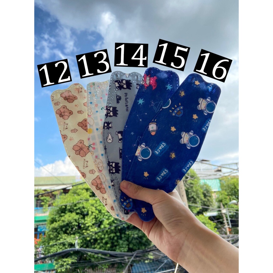 Khẩu trang KF94 Họa Tiết Dễ Thương Hàn Quốc 4D mask (Bịch 10 cái)