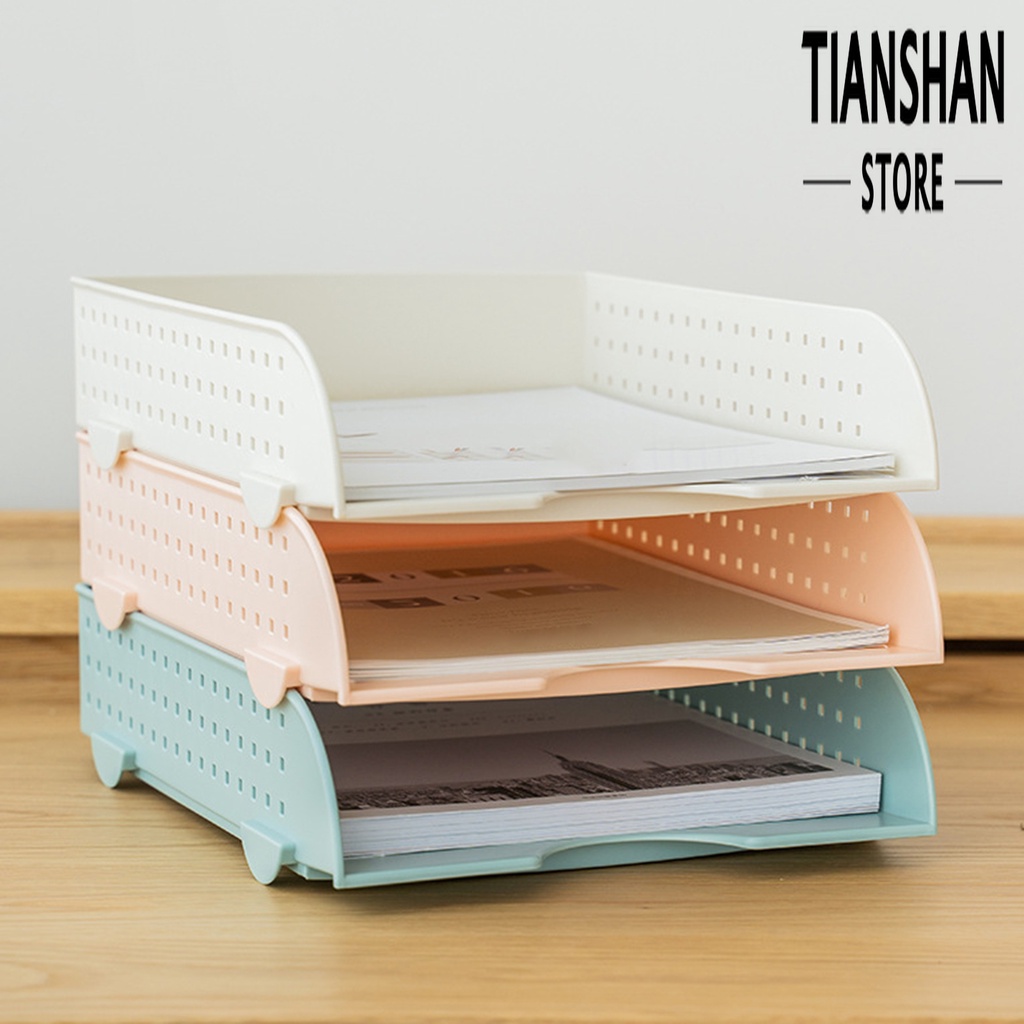 Khay Đựng Tài Liệu Khổ A4 Bằng Nhựa Gọn Nhẹ Có Thể Xếp Chồng Lên Nhau Tiện Dụng Cho Gia Đình