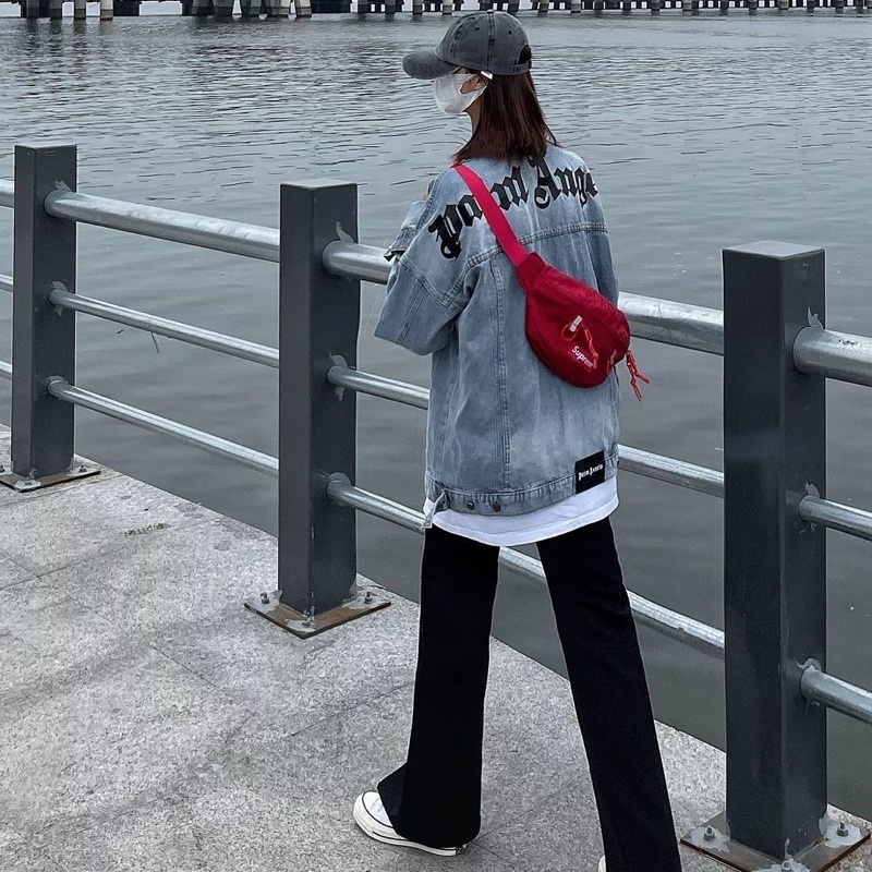- Áo khoác bò Denim Jacket Palm Angels Unisex phong cách Streetwear