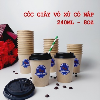 50 chiếc cốc giấy nắp đen 240ml - 8oz MINI CAFE
