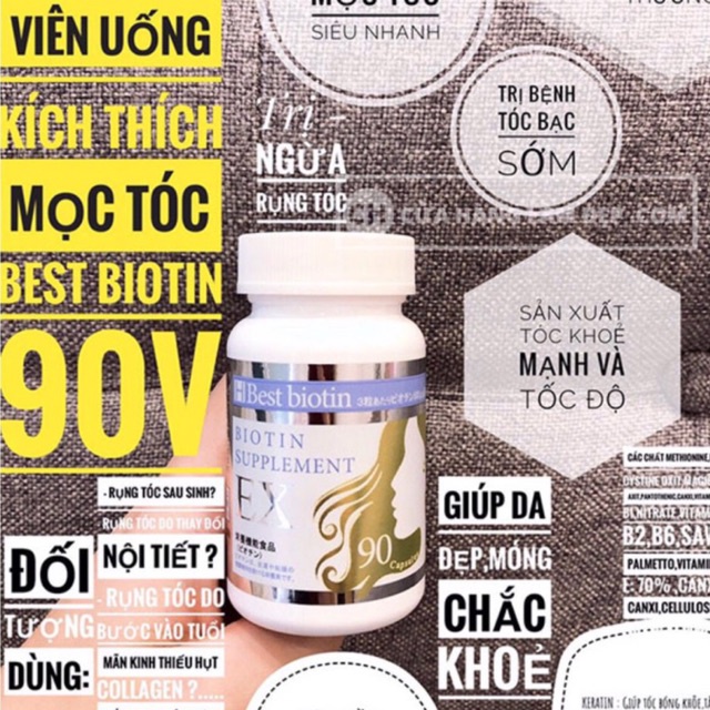 Viên hỗ trợ mọc tóc Nhật Bản Best Biotin Supplement EX 90 viên