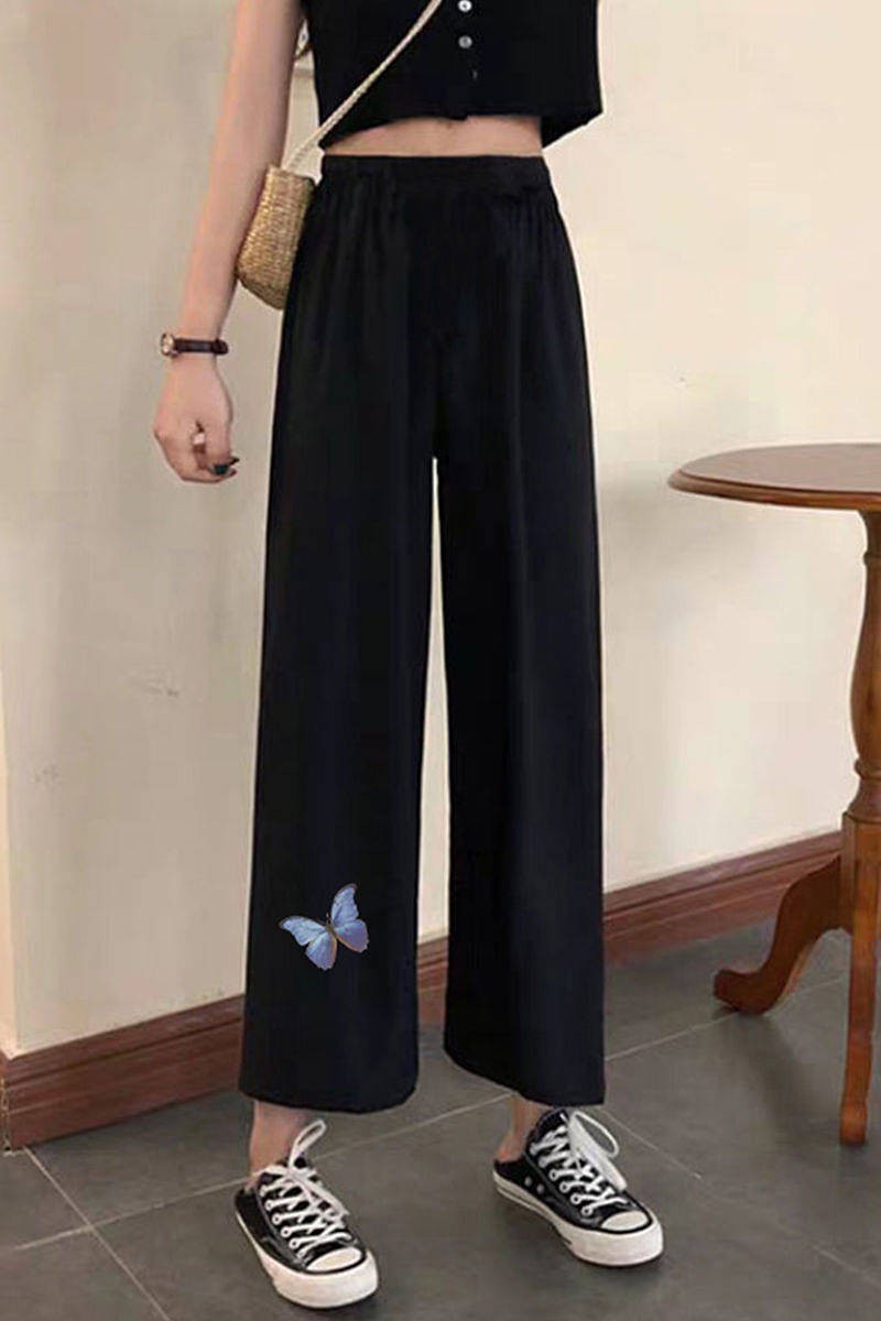 Quần Lửng Ống Rộng Màu Đen Phong Cách Hàn Quốc 2021 Cho Nữ | BigBuy360 - bigbuy360.vn