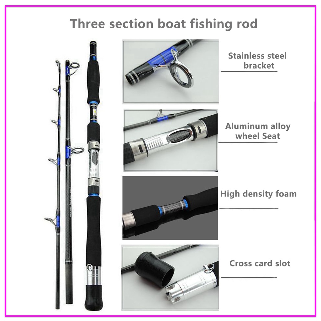 Cần Câu Cá 3 Khúc 1.8M / 1.98M / 2.1M / 2.4M  Siêu Cứng