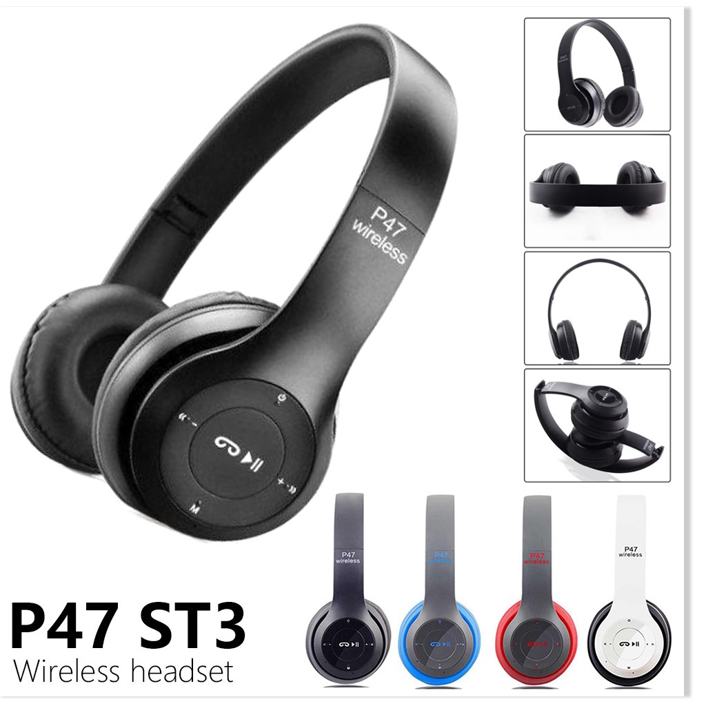 [ SALE 50%] Tai nghe chụp tai cao cấp bluetooth Growntech P47 có khe thẻ nhớ, phiên bản mới, nâng cấp mọi tính năng, chấ