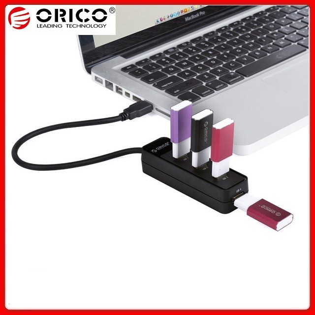 Bộ Chia Hub USB ORICO W5PH4-U3-BK (Từ 1 Ra 4 Cổng chuẩn 3.0) Đen- Hàng chính hãng BH 24 tháng