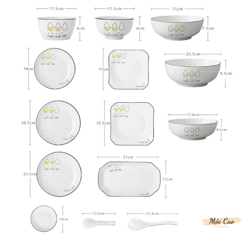 Bộ bát đĩa sứ, set bát đĩa họa tiết mặt trời – bộ 38 món và 46 món dùng cho 8 người, bát đĩa decor phụ kiện bàn ăn