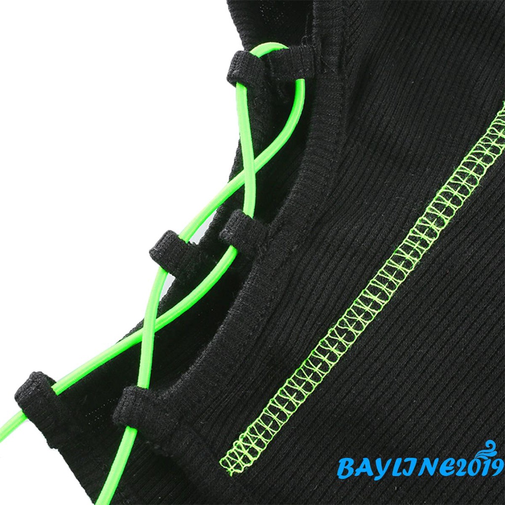 Áo croptop không tay dáng ôm màu sắc tương phản cá tính cho nữ